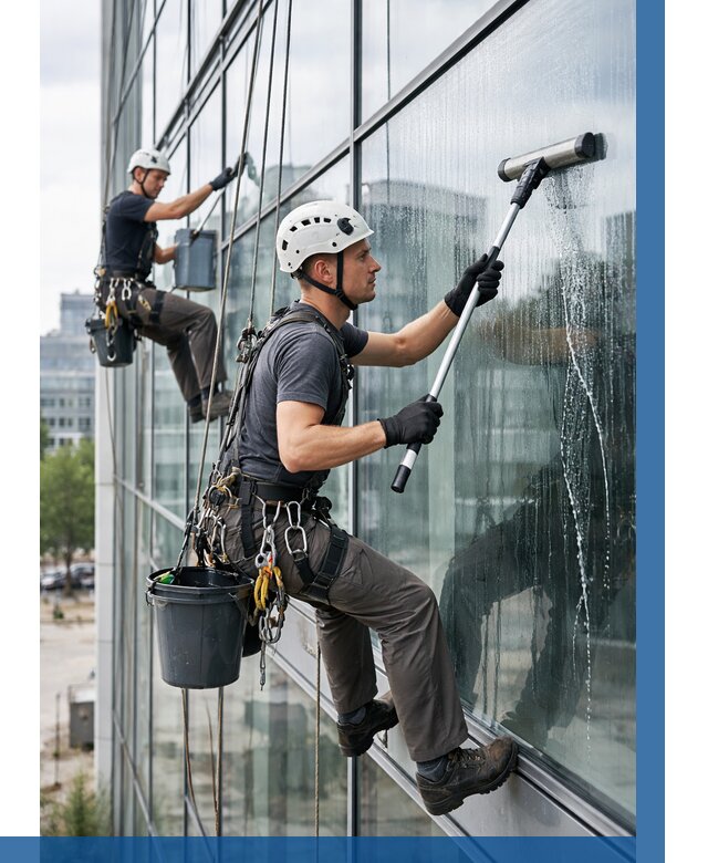 Мойка витражей альпинистами в Ессентуках от 714 р. под ключ|ВЫСОТНИК-Ссн