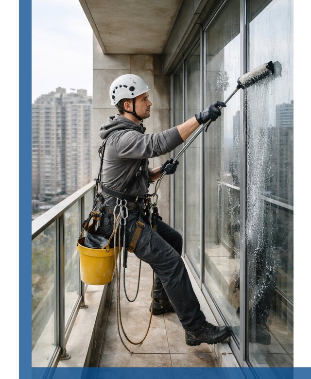 Профессиональная мойка балконного остекления в Ессентуках