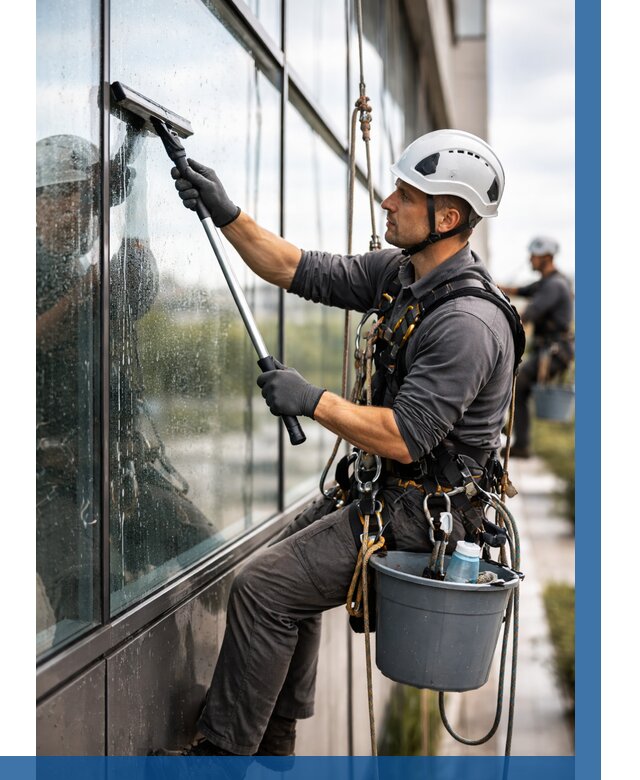 Мойка стеклянных фасадов в Ессентуках от 204 р. | ВЫСОТНИК-Ссн