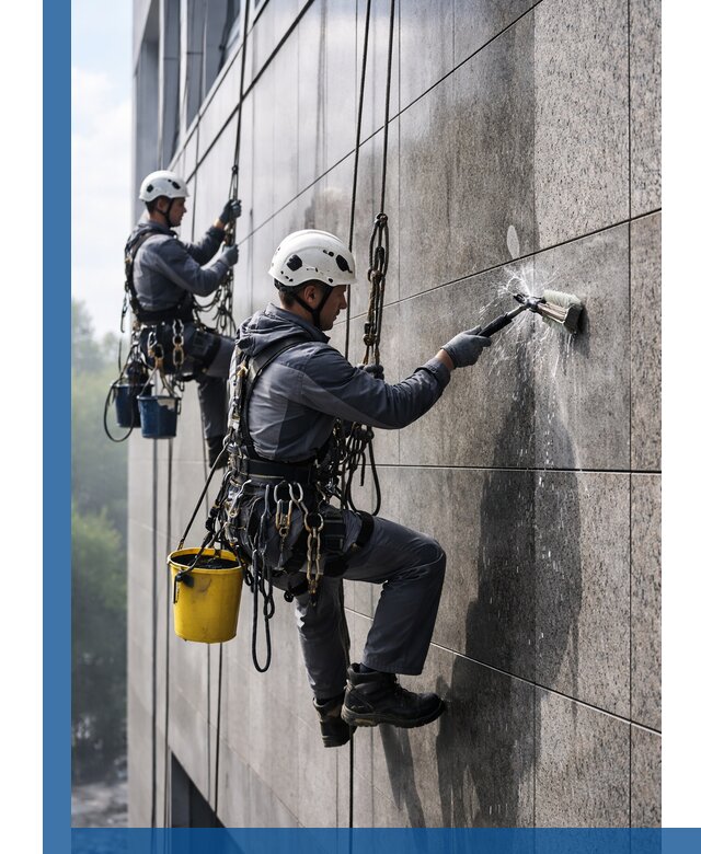 Профессиональная мойка фасада из керамогранита в Ессентуках