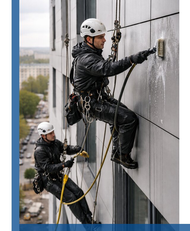 Профессиональная мойка фасада из композита в Ессентуках