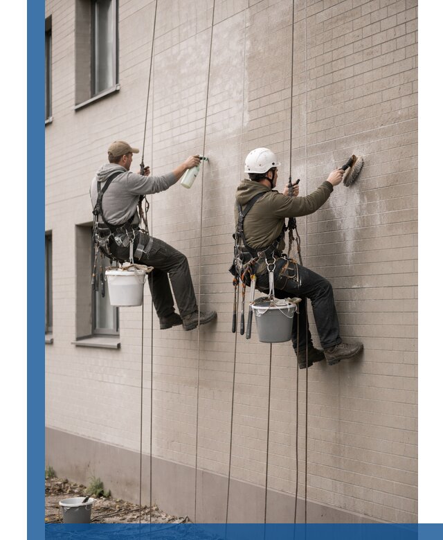 Удаление высолов с фасада зданий в Ессентуках без повреждений и следов