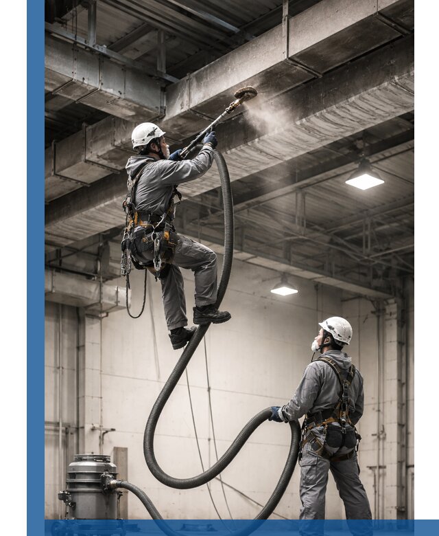 Обеспыливание потолочных конструкций в Ессентуках промышленным альпинизмом