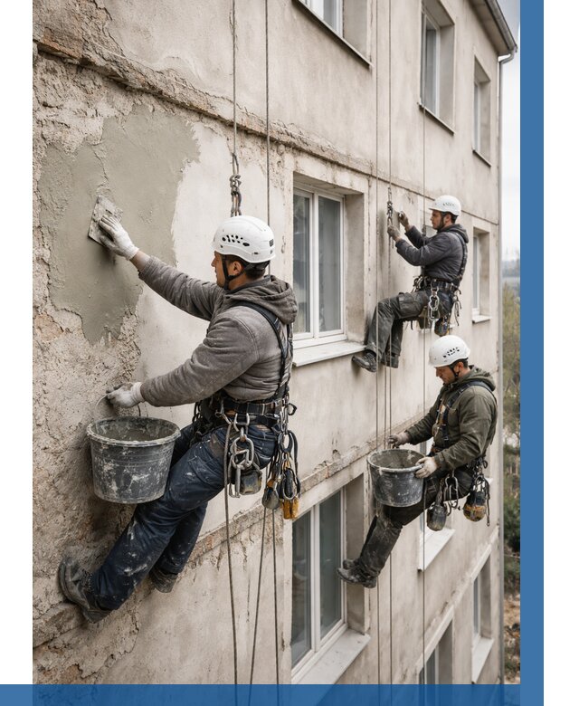 Ремонт штукатурного фасада в Ессентуках от 765 р. под ключ | ВЫСОТНИК-Ссн