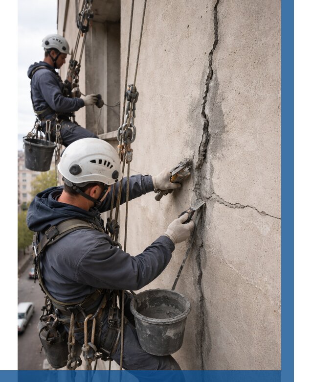 Заделка трещин на фасаде в Ессентуках от 918 р. | ВЫСОТНИК-Ссн