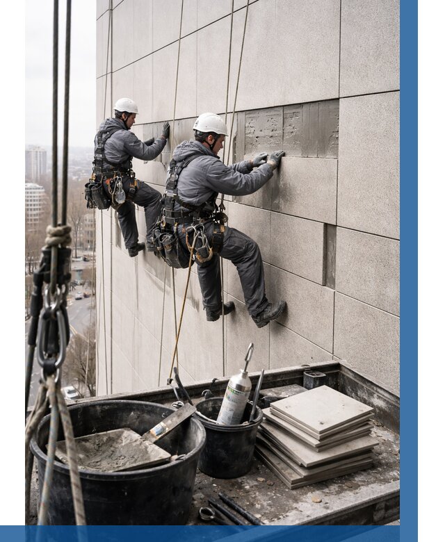 Ремонт фасада из керамогранита в Ессентуках от 2549 р. | ВЫСОТНИК-Ссн