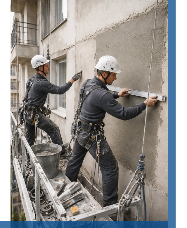 Штукатурка фасада на высоте в Ессентуках от 918 р. | ВЫСОТНИК-Ссн