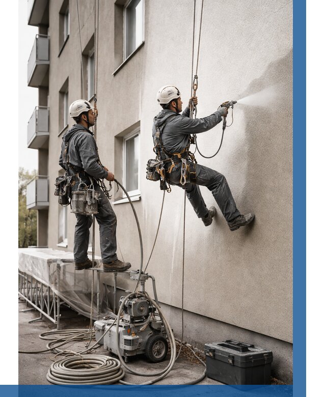 Безвоздушная покраска фасада в Ессентуках от 224 р/м² | ВЫСОТНИК-Ссн