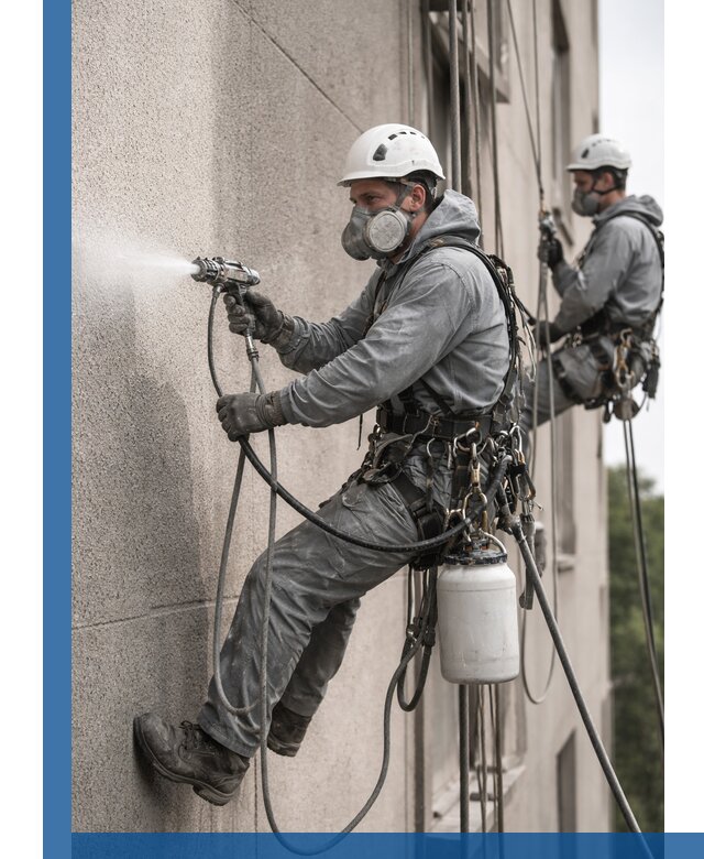 Безвоздушная покраска фасадов зданий в Ессентуках профессионально