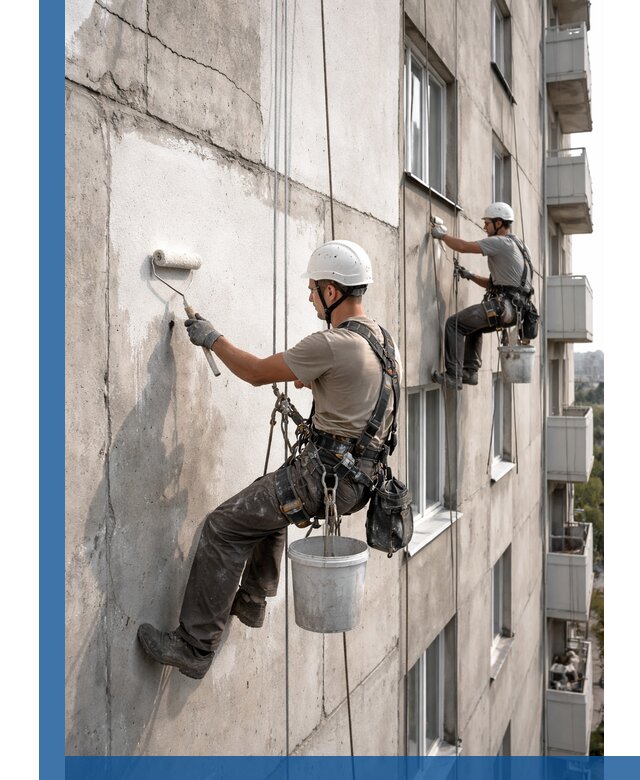 Покраска бетонного фасада в Ессентуках для жилых и промышленных объектов