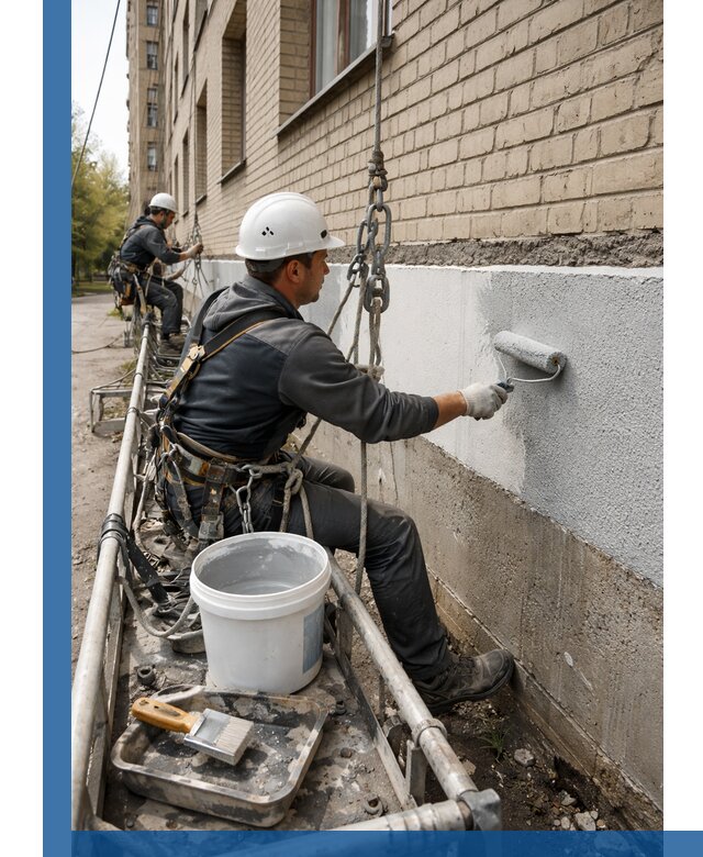 Окраска цоколя здания в Ессентуках профессионально и надежно