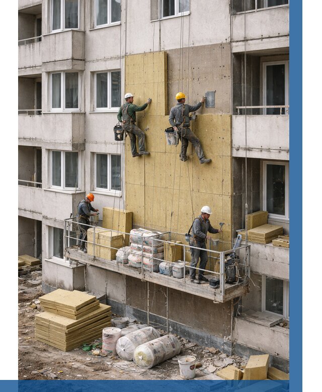 Утепление фасада минватой в Ессентуках от 1530 р. | ВЫСОТНИК-Ссн