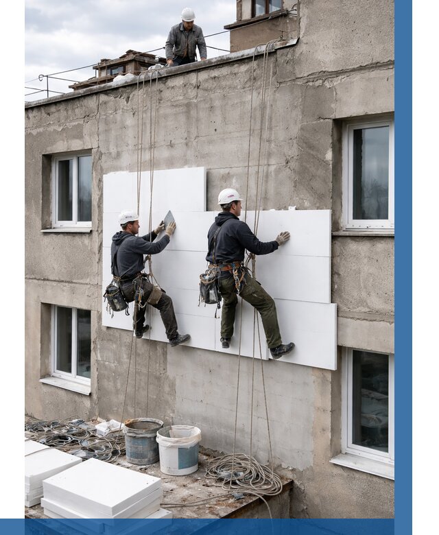 Утепление фасада пенополистиролом в Ессентуках от 1835 р. | ВЫСОТНИК-Ссн