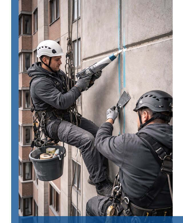 Вторичная герметизация швов фасада и кровли в Ессентуках