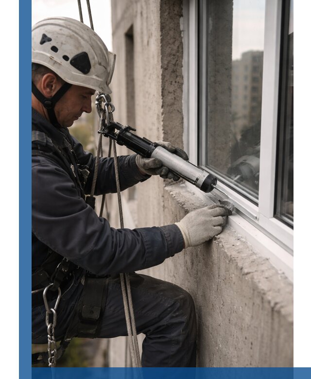 Герметизация оконных швов снаружи в Ессентуках профессионально