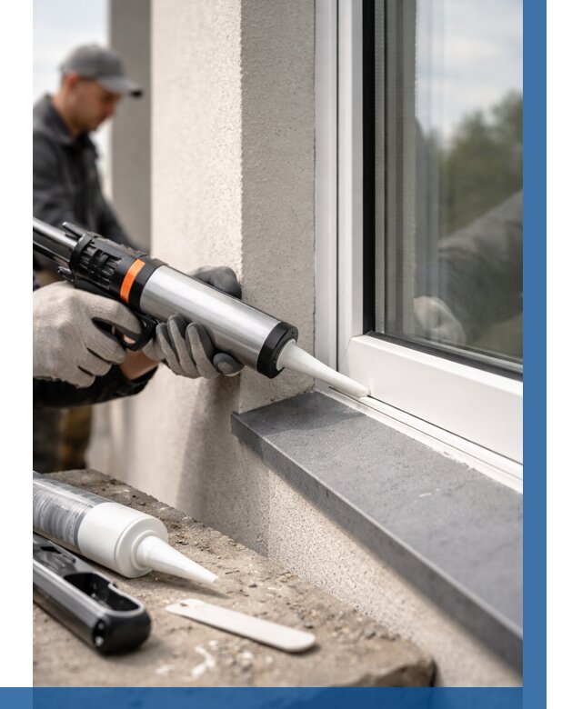 Герметизация монтажных швов окон в Ессентуках от 663 р. | ВЫСОТНИК-Ссн