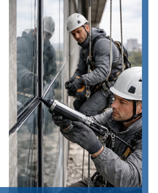 Герметизация витражных швов в Ессентуках от 663 р. | ВЫСОТНИК-Ссн