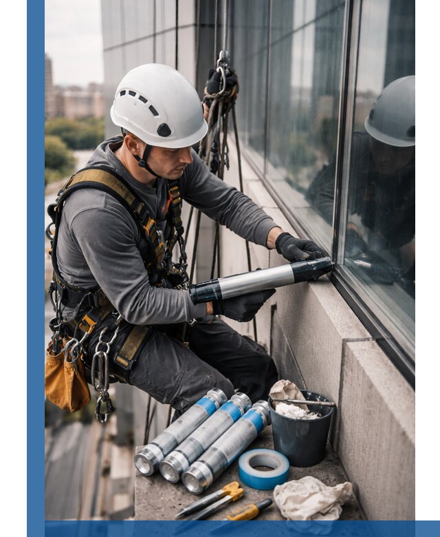 Герметизация стыков витража в Ессентуках для герметичных фасадов