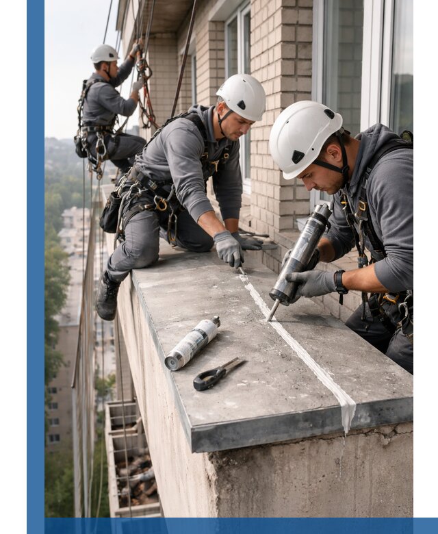 Герметизация балконного козырька в Ессентуках профессионально