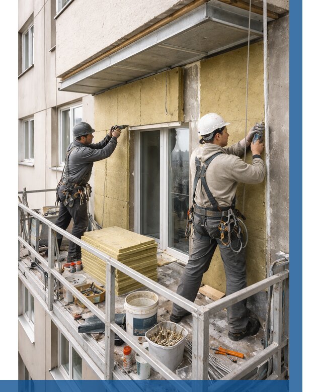 Утепление балкона снаружи в Ессентуках от 1632 р. под ключ ВЫСОТНИК-Ссн