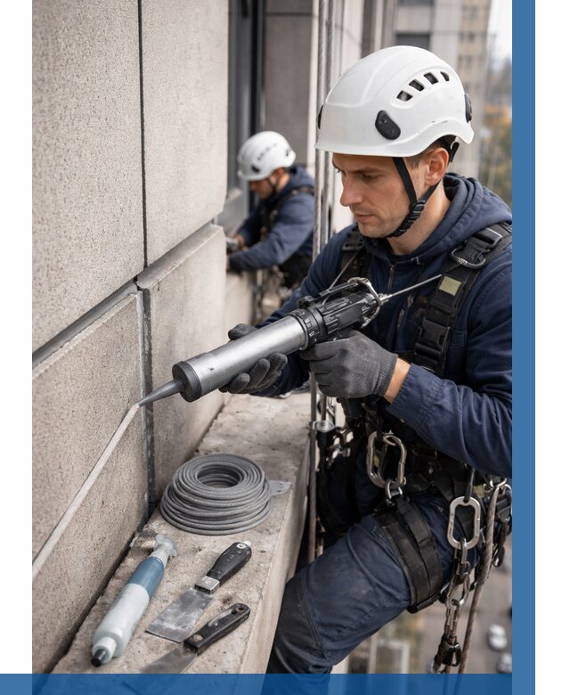 Герметизация деформационных швов фасада в Ессентуках от 714 | ВЫСОТНИК-Ссн