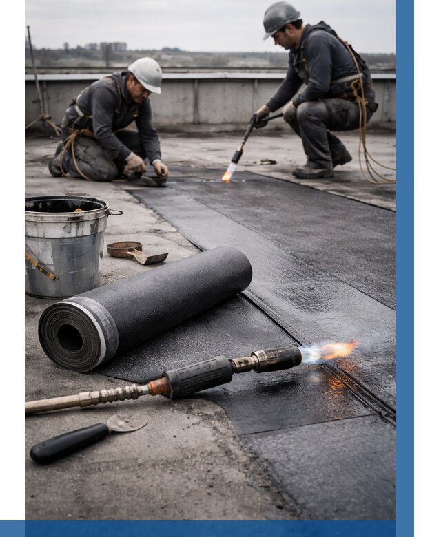 Ремонт рулонной кровли в Ессентуках от 663 р. | ВЫСОТНИК-Ссн