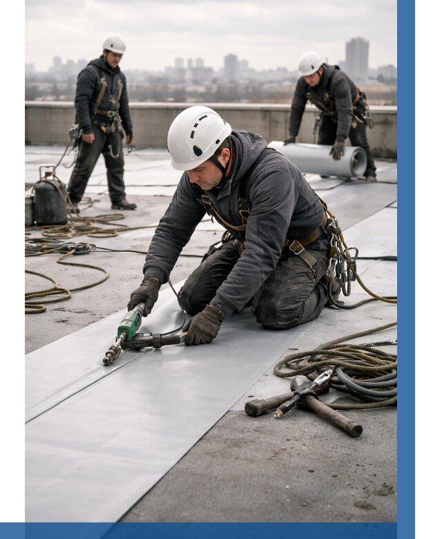 Ремонт мембранной кровли в Ессентуках от 1835 р./м2 | ВЫСОТНИК-Ссн