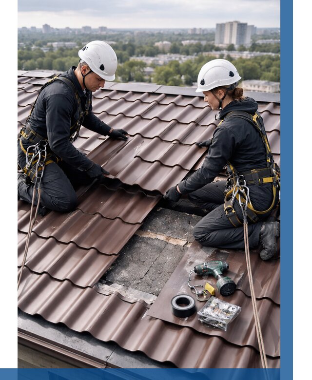 Ремонт металлочерепицы на крыше в Ессентуках от 918 р. | ВЫСОТНИК-Ссн