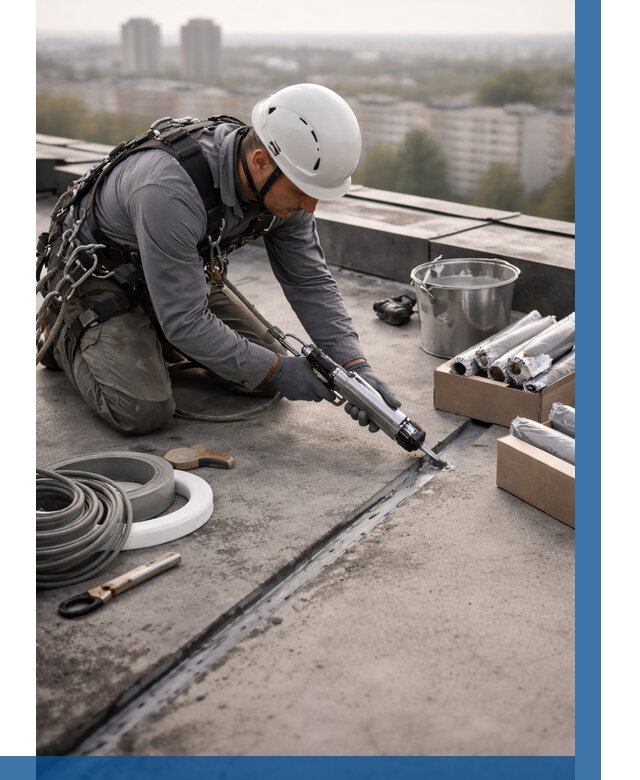 Герметизация швов кровли в Ессентуках от 459 р./м2 | ВЫСОТНИК-Ссн