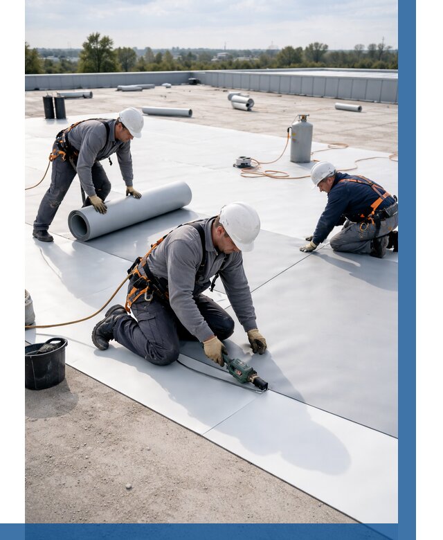 Монтаж мембранной кровли под ключ в Ессентуках от 1224 р. | ВЫСОТНИК-Ссн