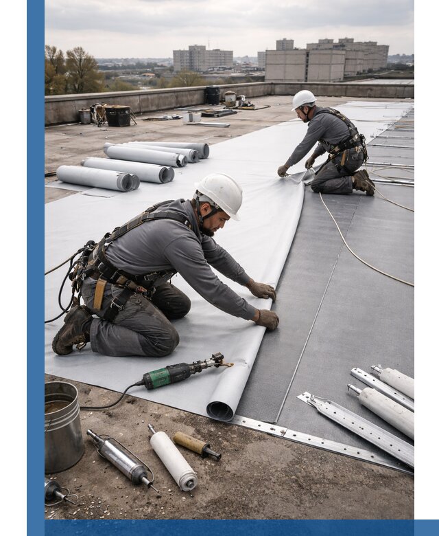 Монтаж мембранной кровли в Ессентуках для промышленных зданий