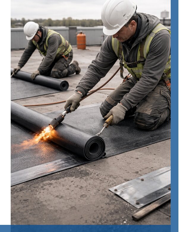 Монтаж наплавляемой кровли в Ессентуках от 867 р. — ВЫСОТНИК-Ссн