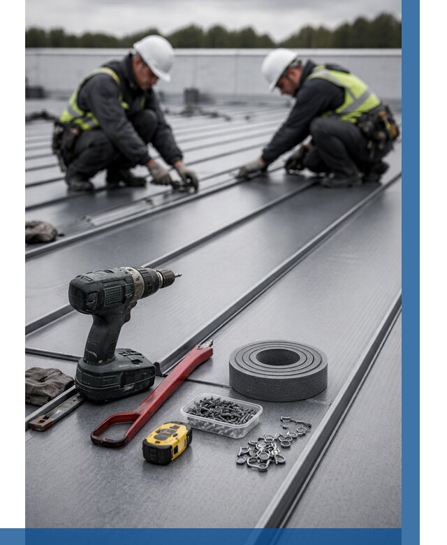 Монтаж фальцевой кровли в Ессентуках от 1835 р. | ВЫСОТНИК-Ссн