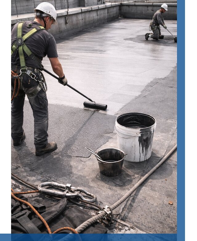 Гидроизоляция кровли жидкой резиной в Ессентуках от 510 р. | ВЫСОТНИК-Ссн