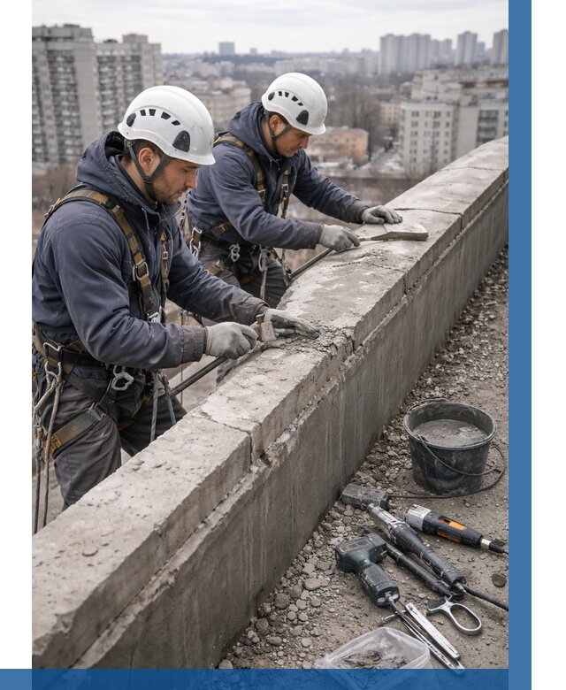 Ремонт парапета на кровле в Ессентуках от 1530 р. | ВЫСОТНИК-Ссн