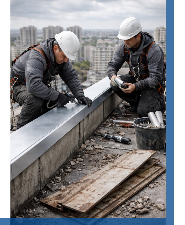 Замена парапетных крышек под ключ в Ессентуках от 1224 р. | ВЫСОТНИК-Ссн