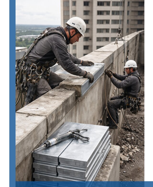 Замена парапетных крышек и установка новых в Ессентуках