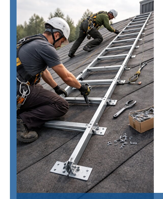 Профессиональный монтаж кровельной лестницы в Ессентуках под ключ