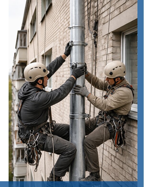 Замена водосточных труб в Ессентуках от 6628 р. | ВЫСОТНИК-Ссн