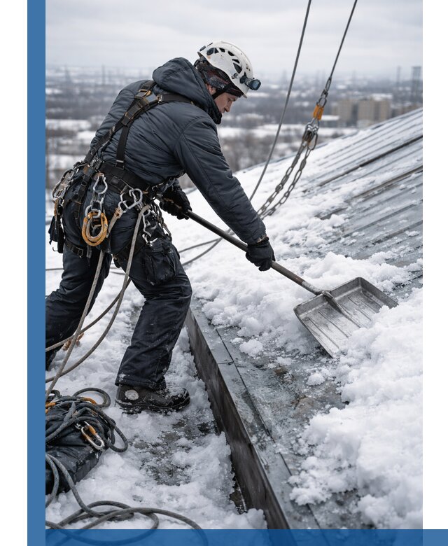 Профессиональная очистка кровли от снега и наледи в Ессентуках