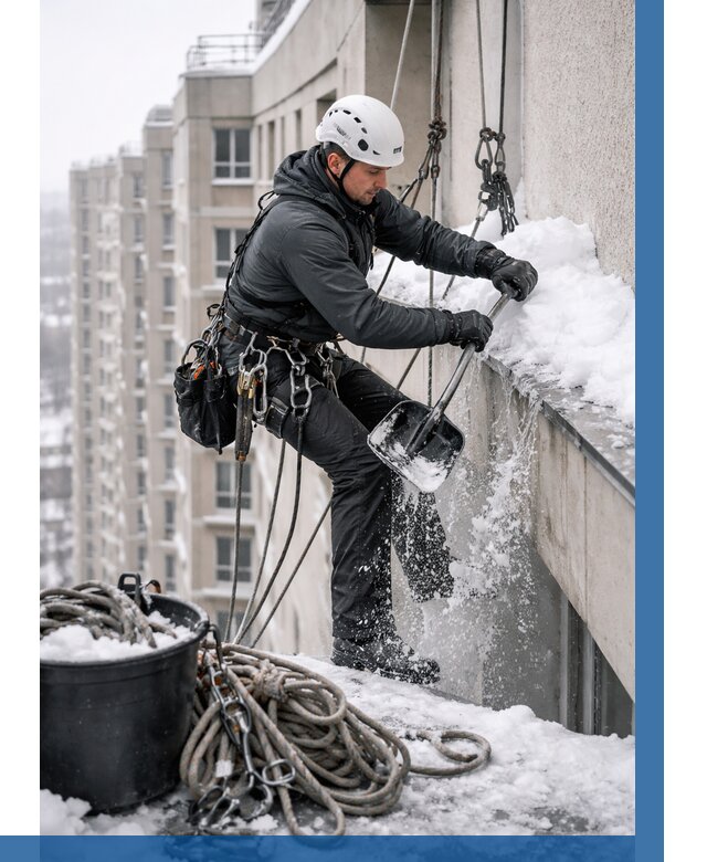 Очистка карнизов от снега в Ессентуках от 306 р. | ВЫСОТНИК-Ссн