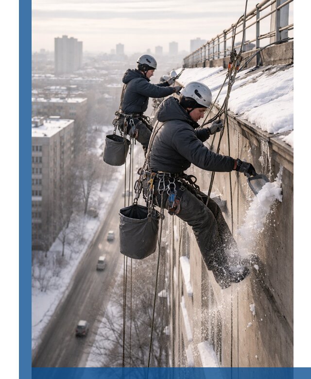 Очистка карнизов от снега в Ессентуках профессионально и безопасно