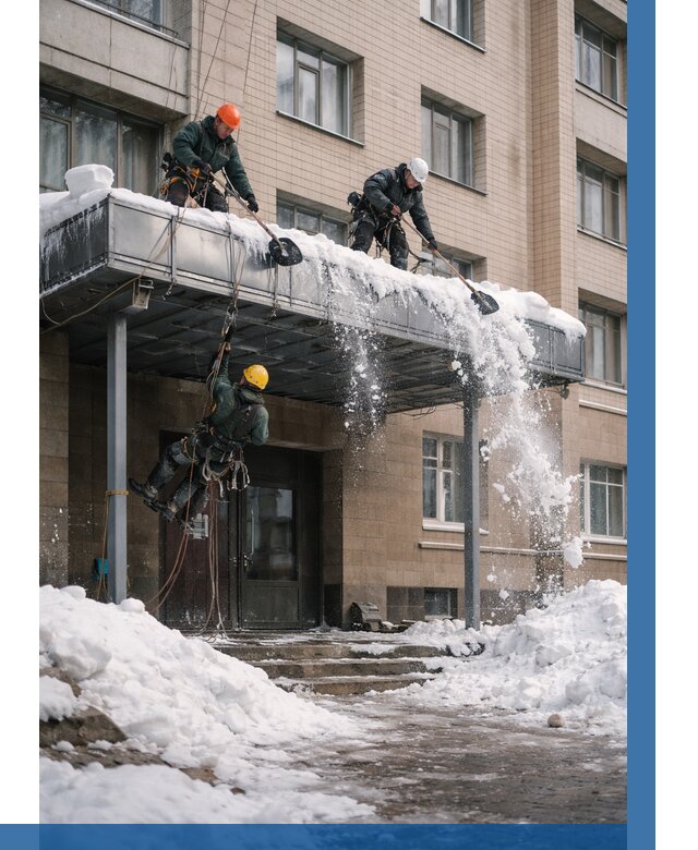 Очистка козырьков от снега в Ессентуках от 3569 р. | ВЫСОТНИК-Ссн