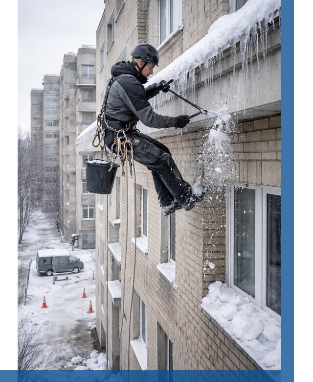 Удаление наледи с карнизов в Ессентуках от 357 р. | ВЫСОТНИК-Ссн