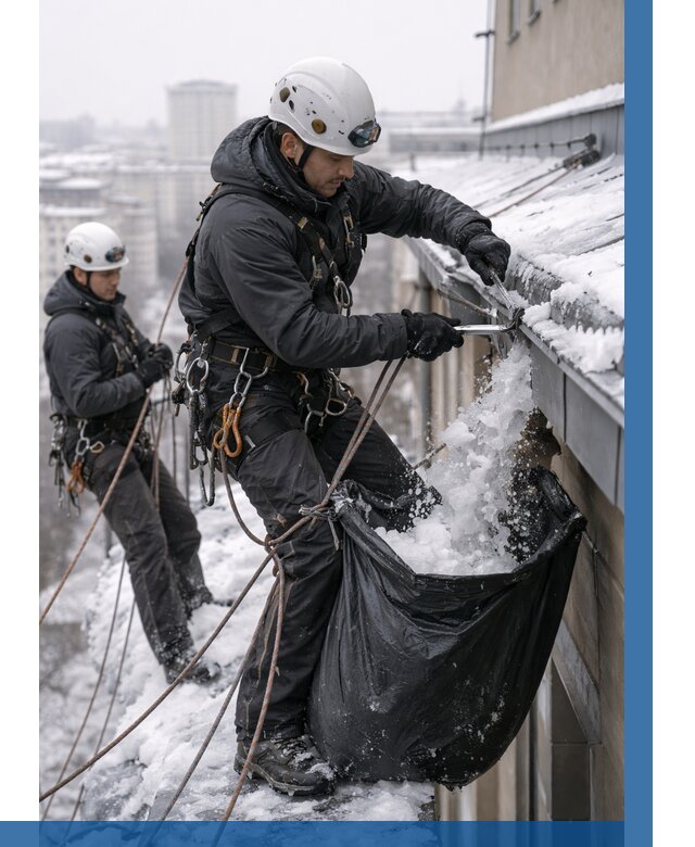 Аварийная очистка крыши в Ессентуках под ключ от 306 р. | ВЫСОТНИК-Ссн