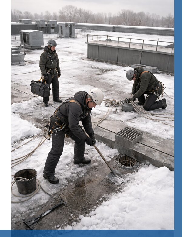 Абонентское обслуживание кровли зимой в Ессентуках от 8158 р. | ВЫСОТНИК-Ссн