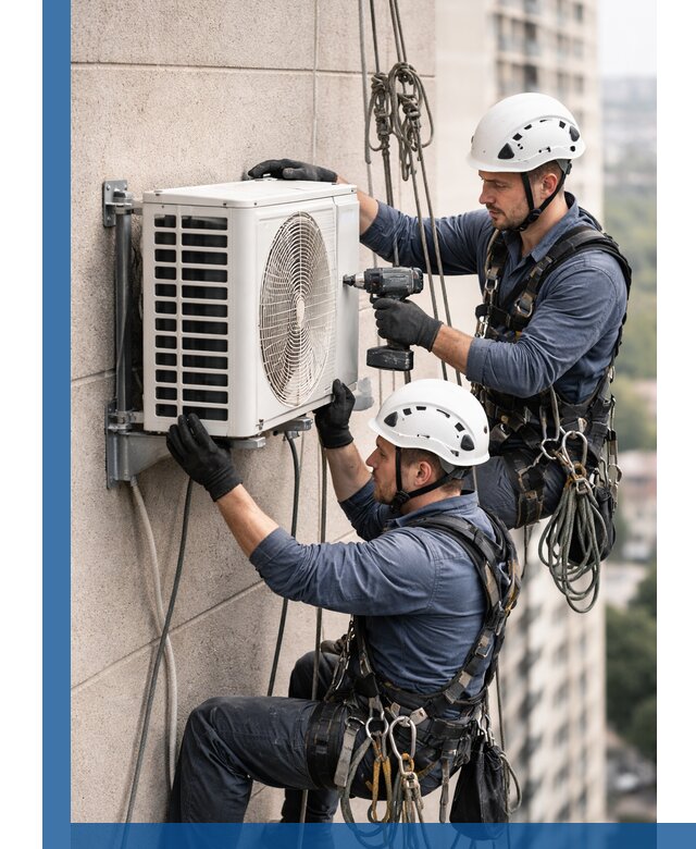 Монтаж внешнего блока кондиционера в Ессентуках установка и крепление