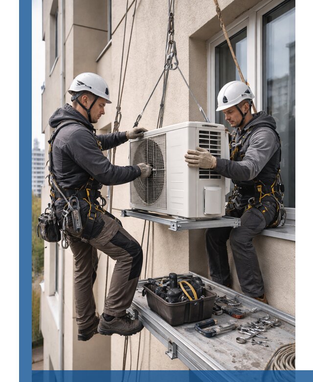 Перенос внешнего блока кондиционера в Ессентуках с монтажом и крепежом