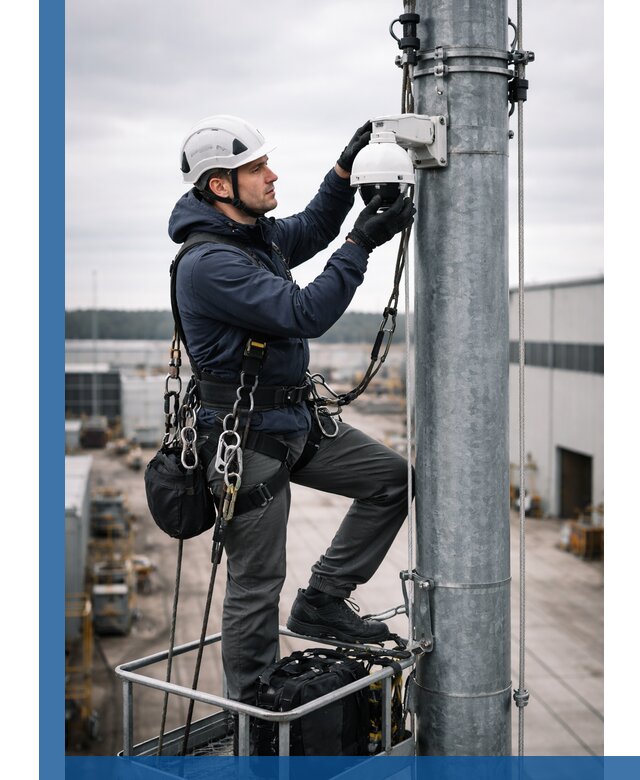 Профессиональная установка видеокамер на мачте в Ессентуках