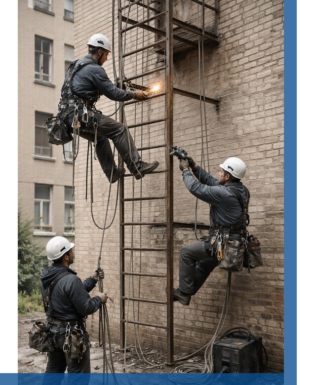 Ремонт пожарной лестницы в Ессентуках от 7648 р. | ВЫСОТНИК-Ссн